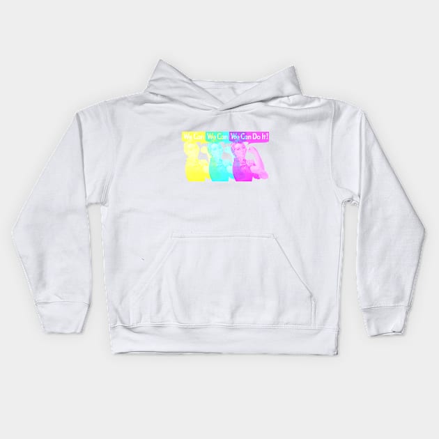 We Can Do It CMY Kids Hoodie by TRIME